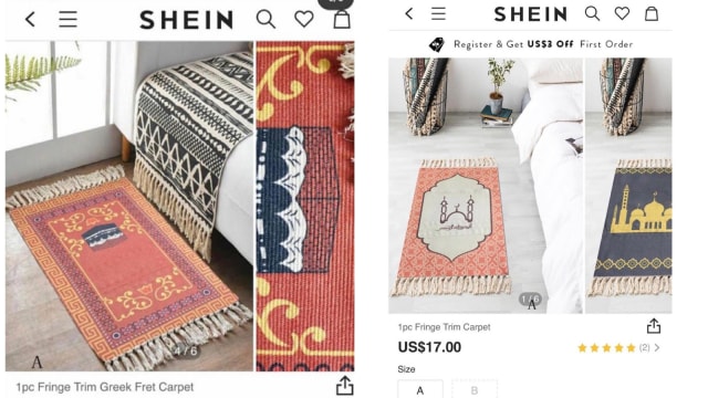 Shein jual sajadah jadi karpet hiasan rumah yang picu amarah netizen. dok. Instagram/@diet_prada
