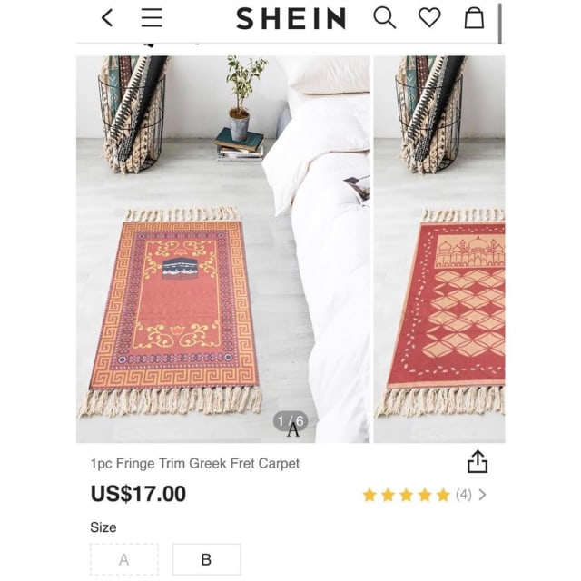 Sajadah yang dijual jadi karpet hiasan rumah. dok. Instagram/@diet_prada
