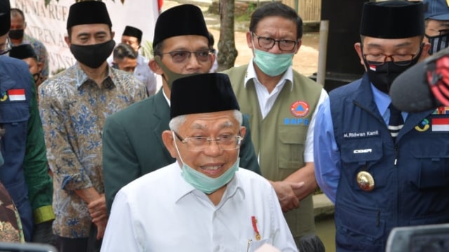 Wakil Presiden Ma'ruf Amin saat kunjungan kerja perdana di era pandemi COVID-19 ke Sukabumi. Foto: Setwapres-KIP