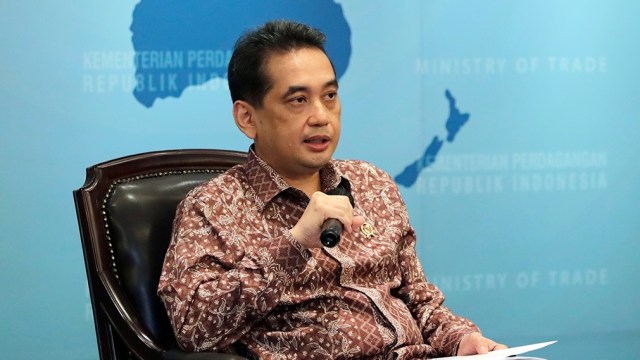 Menteri Perdagangan Agus Suparmanto saat melakukan konferensi pers. Foto: Humas Kemendag