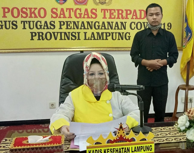 Kepala Dinas Kesehatan Provinsi Lampung Reihana ingatkan kabupaten Mesuji tetap waspada meski belum terdapat kasus konfimasi positif, Jumat (10/7) | Foto : Sidik Aryono/Lampung Geh