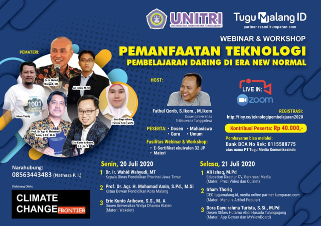 Pamflet event oleh Unitri dan tugumalang.id.