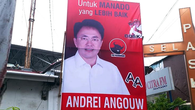 Baliho pencalonan Andrei Angouw sebagai Calon Wali Kota Manado (foto: istimewa)