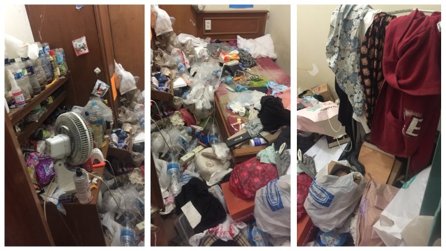 Kondisi kamar kos penuh sampah. Sumber Foto: @ksiezyc26