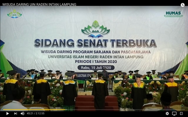 Pengukuhan secara simbolis perwakilan wisudawan UIN RIL, Rabu (15/7) | Foto : Humas UIN RIL