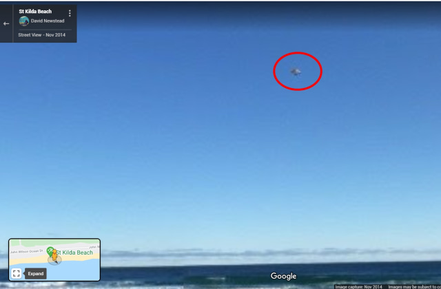 Penampakan objek misterius diduga UFO di Selandia Baru. Foto: Screenshot Google Maps Street View