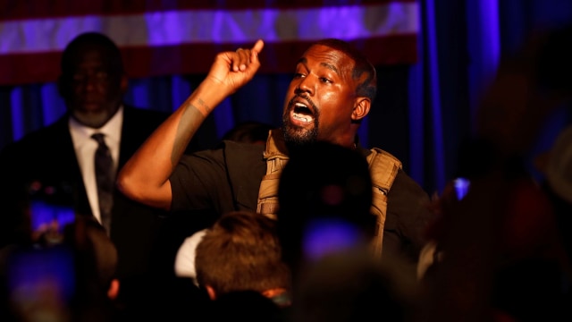 Kampanye perdana Kanye West. Foto: Randall Hill/Reuters