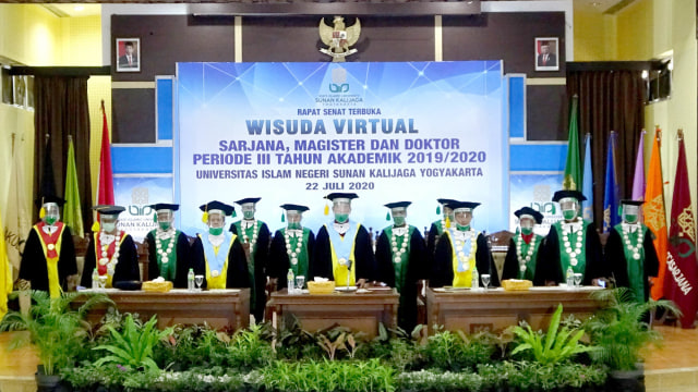 Mahasiswa UIN Yogya wisuda online.
 Foto: Dok. Humas UIN Sunan Kalijaga Yogyakarta