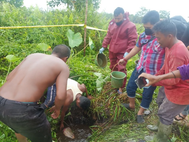 Lokasi penemuan mayat di Desa Wajok Hulu, Kecamatan Jongkat, Kabupaten Mempawah, Kalbar. Foto: M Zain/Hi!Pontianak