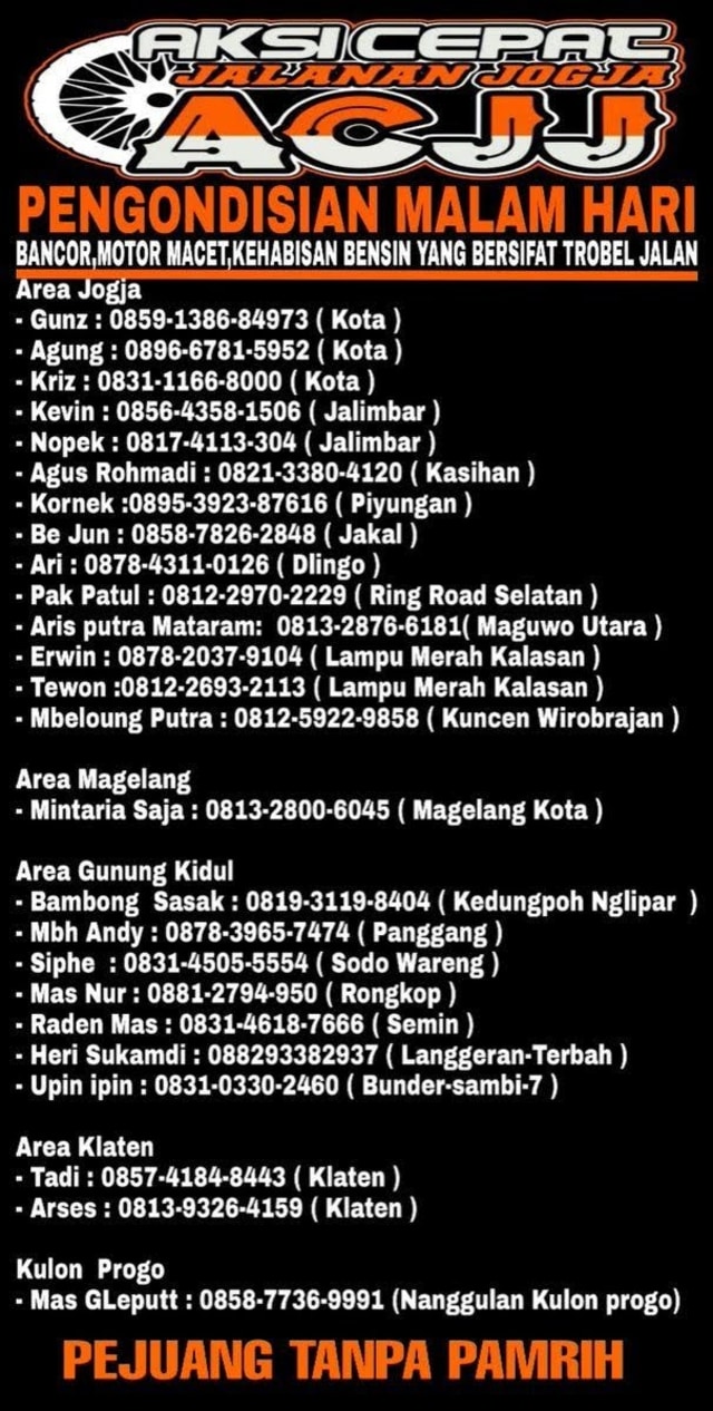 ACJJ, Pasukan Penyelamat Ban Bocor dan Motor Mogok di Jalanan Jogja Malam Hari (528634)