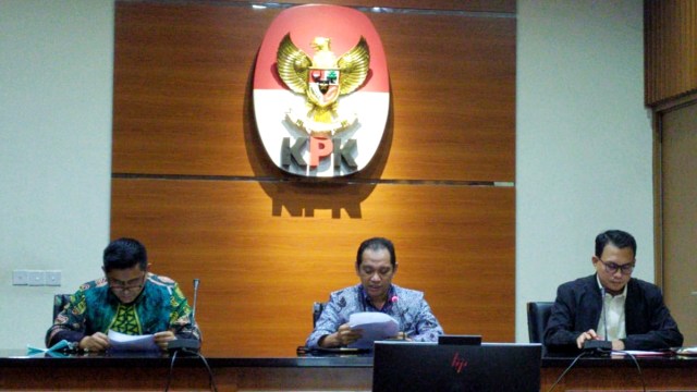 KPK menggelar konferensi pers terkait penahanan 11 tersangka yang merupakan mantan Anggota DPRD Sumatera Utara. Foto: Dok. Istimewa
