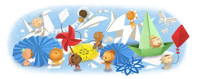 Google Doodle rayakan Hari Anak Nasional. Foto: Google