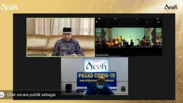 Screenshot pembukaan The Light of Aceh in Jogja secara virtual.