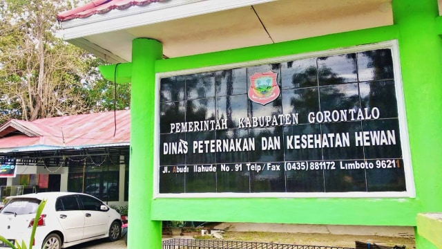 Kantor Dinas Peternakan dan Kesehatan Hewan Kabupaten Gorontalo. Sabtu, (25/7). Foto: Dok istimewa