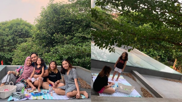 Intip 5 Potret Keseruan Keluarga Meisya Siregar Piknik di Rooftop 
