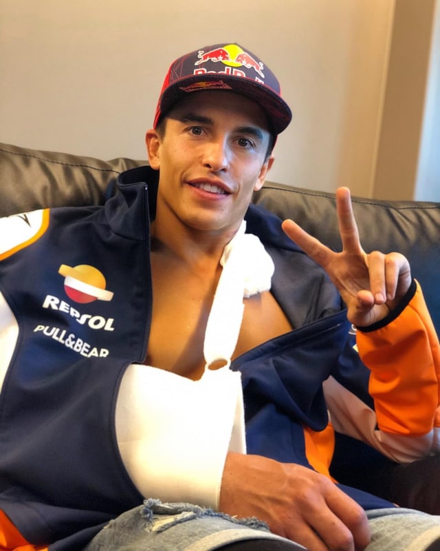 Marc Marquez alami cedera di balapan MotoGP Spanyol 2020. Foto: Instagram/@marcmarquez93