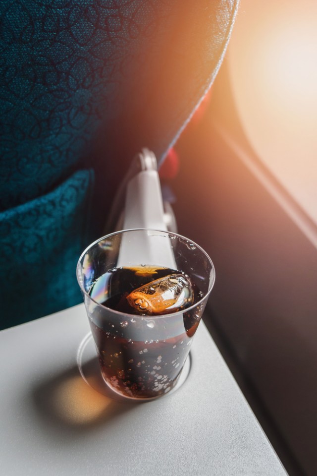 Ilustrasi minuman dengan es batu di pesawat Foto: Dok.Shutterstock