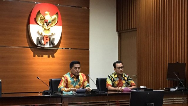 Konferensi pers penahanan dua tersangka mantan anggota DPRD Sumatera Utara di Gedung KPK, Jakarta. Foto: Dok. Istimewa