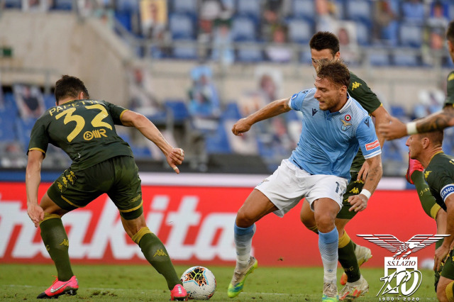 Striker Lazio, Ciro Immobile, saat melawan Brescia. Dok. Twitter @officialsslazio