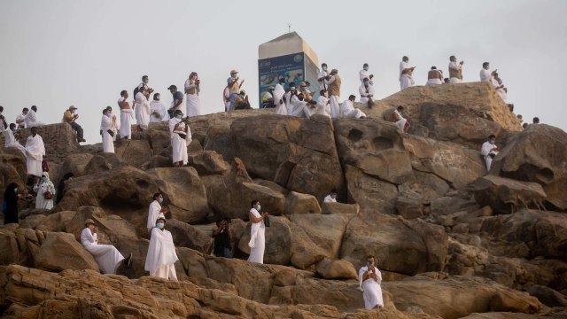 Padang Arafah, tempat suci di Provinsi Makkah, pada pelaksanaan haji 2020. Foto: Kementerian Media Arab Saudi via Reuters