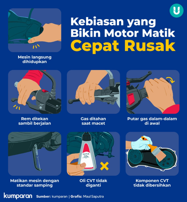 Bikin Cepat Rusak, Ini 7 Kebiasaan Salah Pengguna Motor Matik (624168)