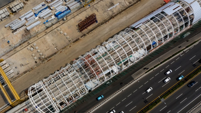 Foto: Progres Pembangunan LRT Jabodebek Lintas Pelayanan II (9999)