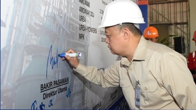 Dirut baru PT Pupuk Indonesia (Persero), Bakir Pasaman, saat masih menjabat Dirut PT Pupuk Kaltim (Persero). Foto: Dok. Pupuk Kaltim