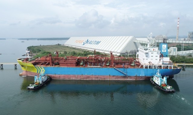 Kapal pengekspor amoniak produksi PT Pupuk Kaltim (Persero).  Foto: Dok. Pupuk Kaltim