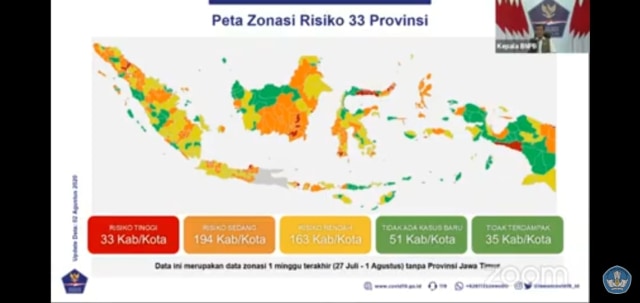 Peta zonasi risiko 33 provinsi. Foto: Dok-Kemendikbud