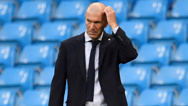 Ekspresi pelatih Real Madrid Zinedine Zidane. Foto: Peter Powell/REUTERS