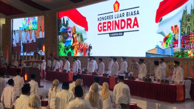 Kongres Luar Biasa Partai Gerindra untuk Pengukuhan Prabowo Subianto jadi Ketum Lagi. Foto: Dok-Istimewa