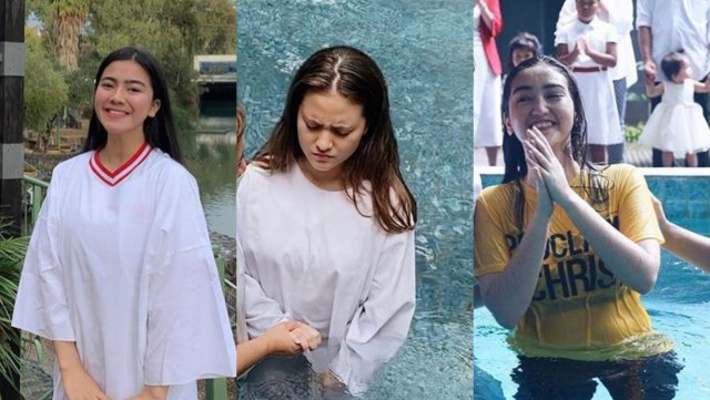 Potret 5 Selebriti saat Dibaptis: Marsha Aruan hingga Ranty Maria. Foto: Instagram/felicyangelista_, aruanmarsha, rantymaria