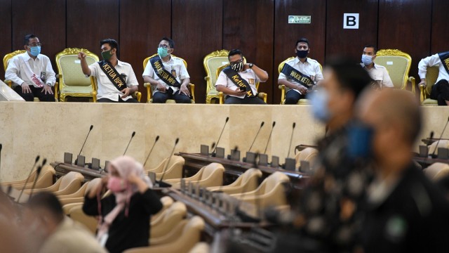 Suasana gladi sidang tahunan MPR dan pidato kenegaraan presiden di Kompleks Parlemen, Senayan, Jakarta, Rabu (12/8). Foto: Akbar Nugroho Gumay/ANTARA FOTO