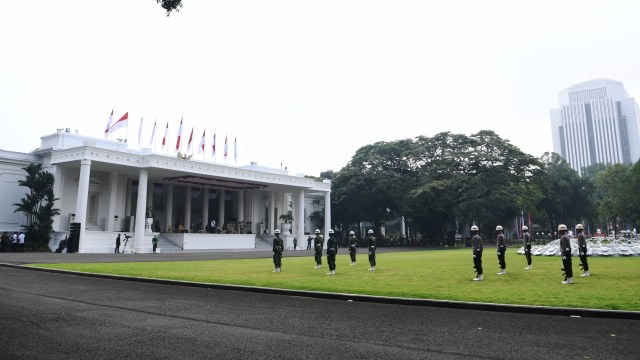 Halaman Istana Merdeka, Jakarta, Kamis (13/8). Foto: Hafidz Mubarak A/ANTARA FOTO