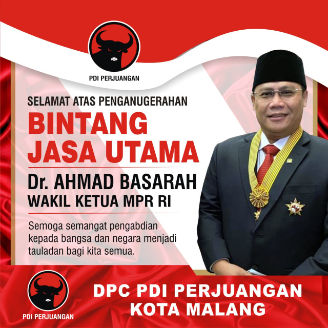 PDIP Kota Malang Bangga atas Anugerah Bintang Jasa Utama Ahmad Basarah (8347)