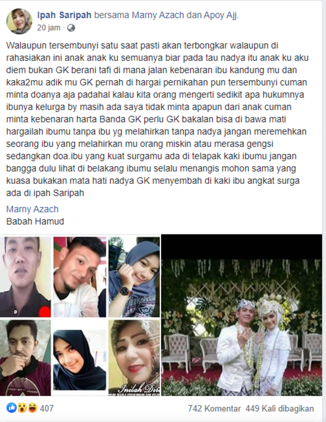 Heboh Wanita Mengaku Ibunda Istri Rizki D'Academy: Nadya Adalah Anakku (2)