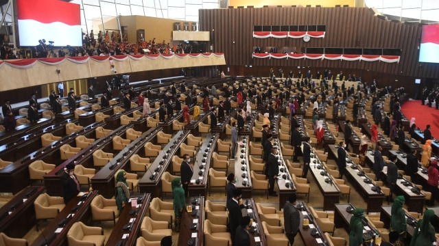 Suasana sidang tahunan MPR dan Sidang Bersama DPR-DPD di Komplek Parlemen, Senayan, Jakarta, Jumat (14/8). Foto: Akbar Nugroho Gumay/ANTARA FOTO