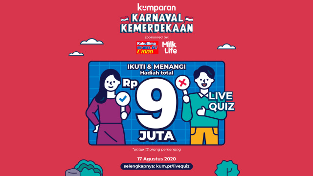 Mau Hadiah Total Jutaan Rupiah? Ikuti Live Quiz di Karnaval Kemerdekaan kumparan (29884)