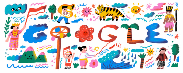 Hasil final desain doodle karya Martcellia Liunic (Cella) di mesin pencari Google pada 17 Agustus 2020.