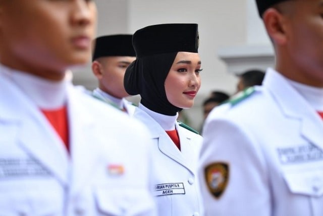 Indrian Puspita Rahmadhani, Pembawa Baki di Upacara HUT ke-75 RI (66003)