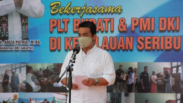 Wakil Gubernur DKI Jakarta Ahmad Riza Patria saat melakukan kunjungan pertamanya ke Kepulauan Seribu, Sabtu (15/8). Foto: Pemprov DKI