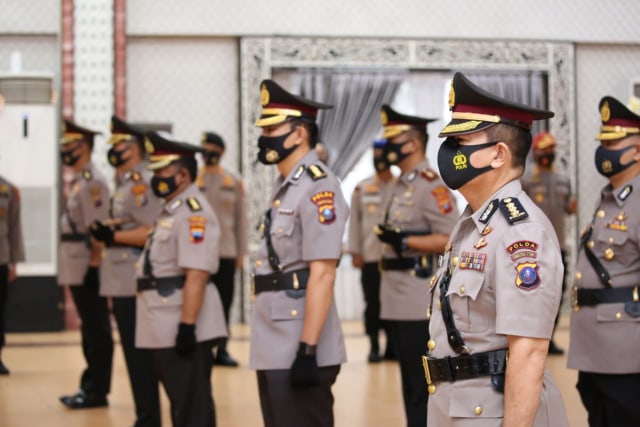 Sertijab 3 Pejabat Utama Polda Sumut serta 3 Kapolres jajaran bertempat di Aula Tribrata Mapolda Sumut, Foto: Istimewa