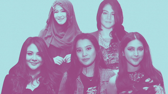 5 selebriti yang jatuh di pelukan atlet: Audy Item, Marcella Zalianty, Nabila Syakieb, Okie Agustina, dan Sissy Prescilia. (Foto: Munady Widjaja dan Instagram @okieagustina_)