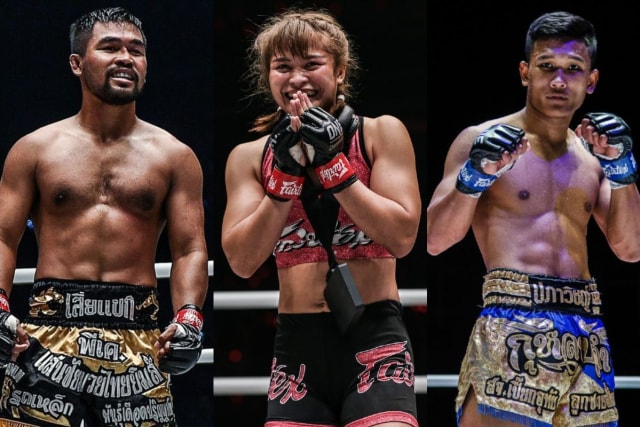 Rodlek (kiri), Stamp (tengah) dan Kulabdam akan tampil dalam ONE: A NEW BREED (ONE Championship)