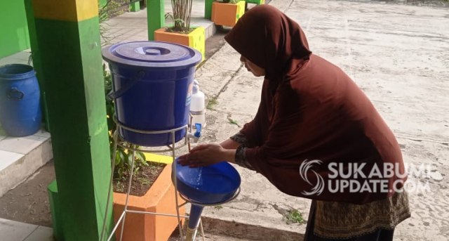 Fasilitas cuci tangan di SDN Purwasari Cicurug Sukabumi | Sumber Foto:SYAHRUL