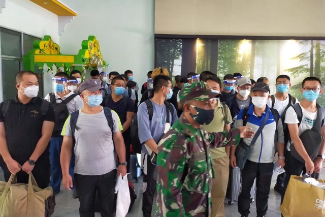 39 TKA asal China yang tiba di Kabupaten Nagan Raya, Aceh. Foto: Humas Pemkab Nagan Raya