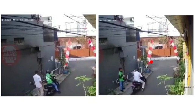 Diduga terkena hipnotis motor driver ojol dibawa kabur penumpangnya. Sumber Foto: Instagram.com/@dramaojol.id via warung_jurnalis