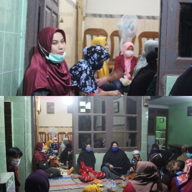 Ibu Aily Umamah selaku tenaga kesehatan Dusun Rancang melakukan kegiatan sosialisasi mengenai tindak pencegahan COVID-19