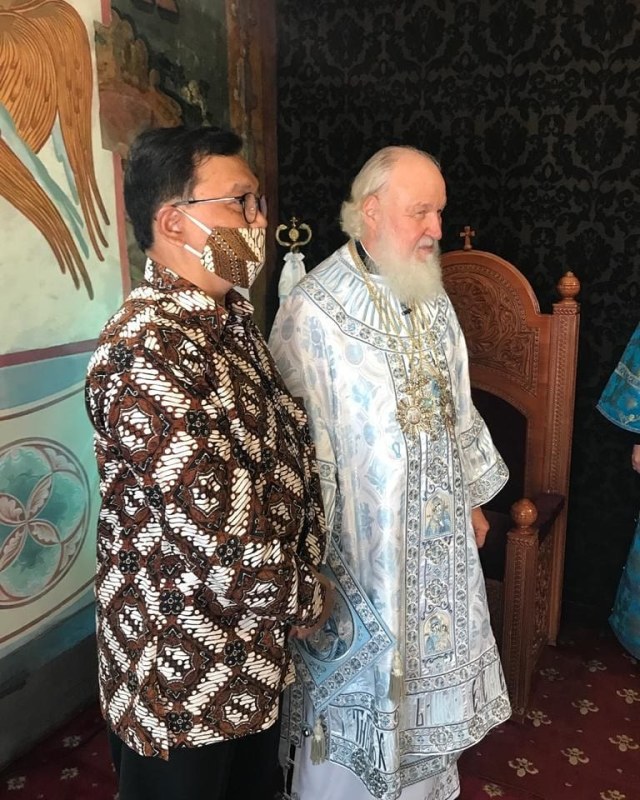 Azis Nurwahyudi bersama Patriarch Kirill.