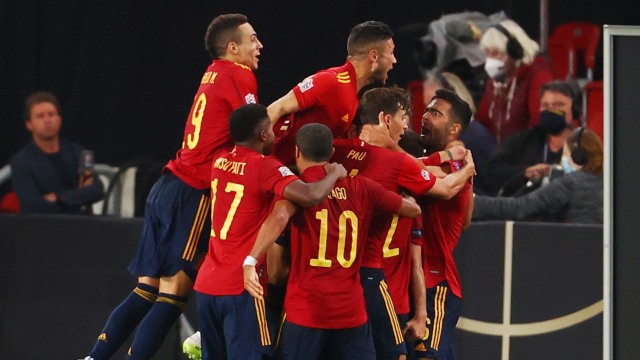 Pertandingan UEFA Nations League, Jerman vs Spanyol.
 Foto: REUTERS/Kai